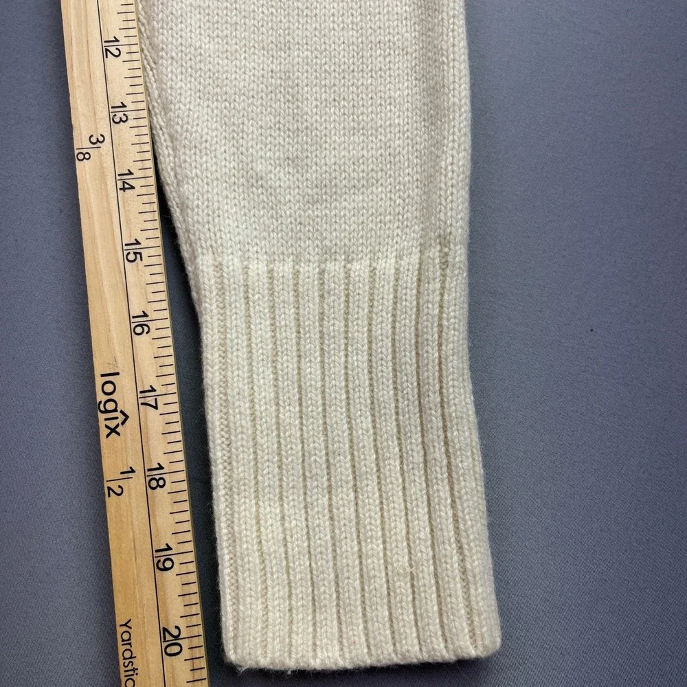 J.Crew Cable Knit Sweater Pullover Tree Design Cream Color Lambs Wool Blend Sz L